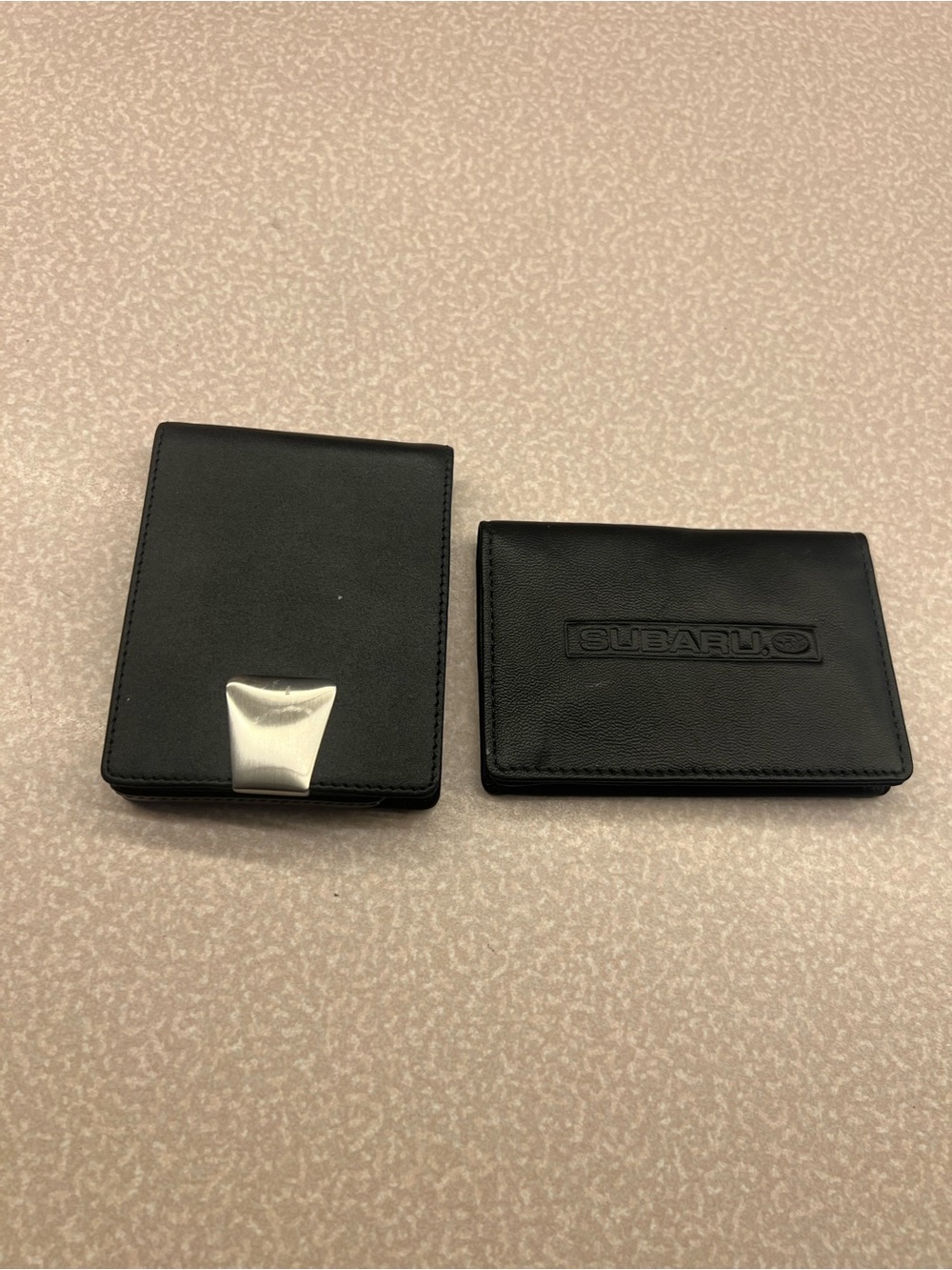 Subaru wallet Black pLeather and business Card Holder